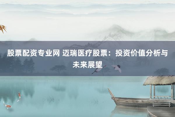 股票配资专业网 迈瑞医疗股票：投资价值分析与未来展望