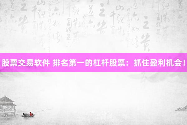 股票交易软件 排名第一的杠杆股票：抓住盈利机会！