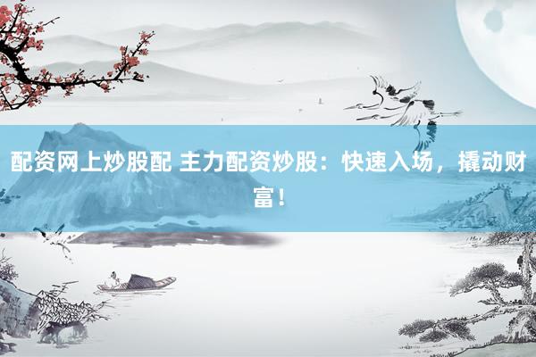 配资网上炒股配 主力配资炒股：快速入场，撬动财富！