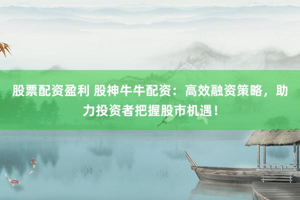 股票配资盈利 股神牛牛配资：高效融资策略，助力投资者把握股市机遇！