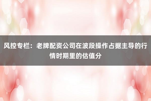 风控专栏:老牌配资公司在波段操作占据主导的行情时期里的估值分