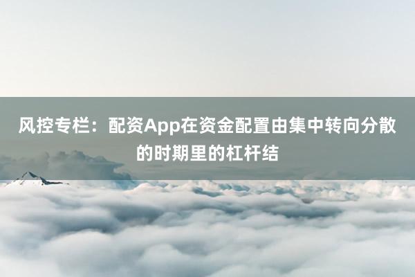 风控专栏：配资App在资金配置由集中转向分散的时期里的杠杆结