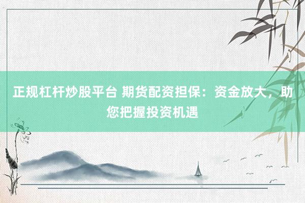 正规杠杆炒股平台 期货配资担保：资金放大，助您把握投资机遇